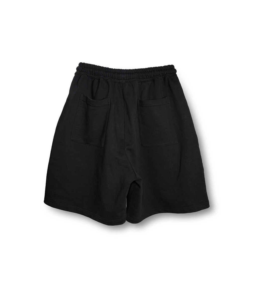 Black flappy pocket shorts