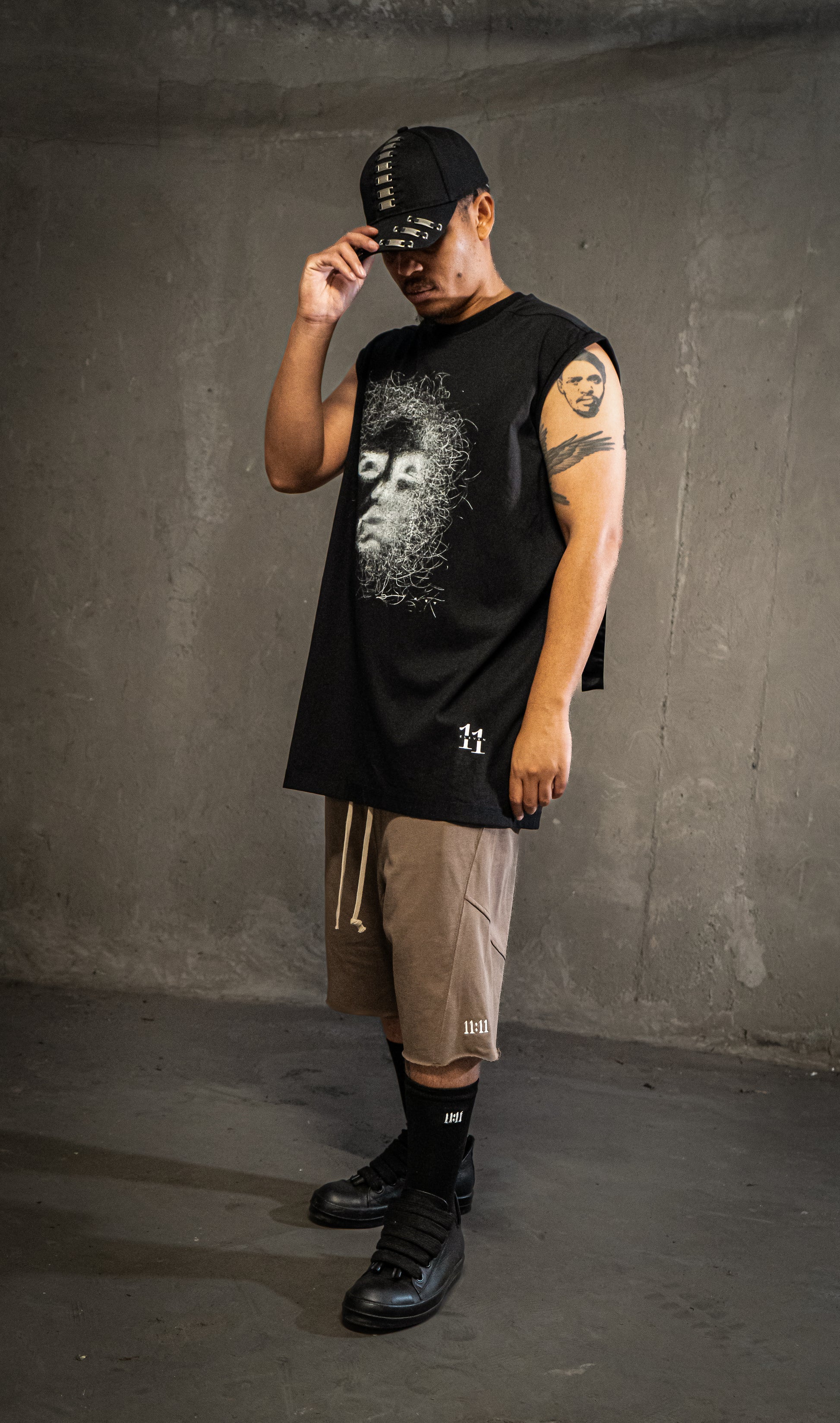 Changing faces oversized vest