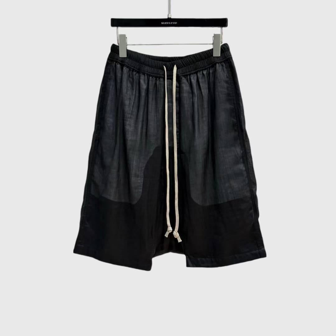 Linen drop crotch shorts