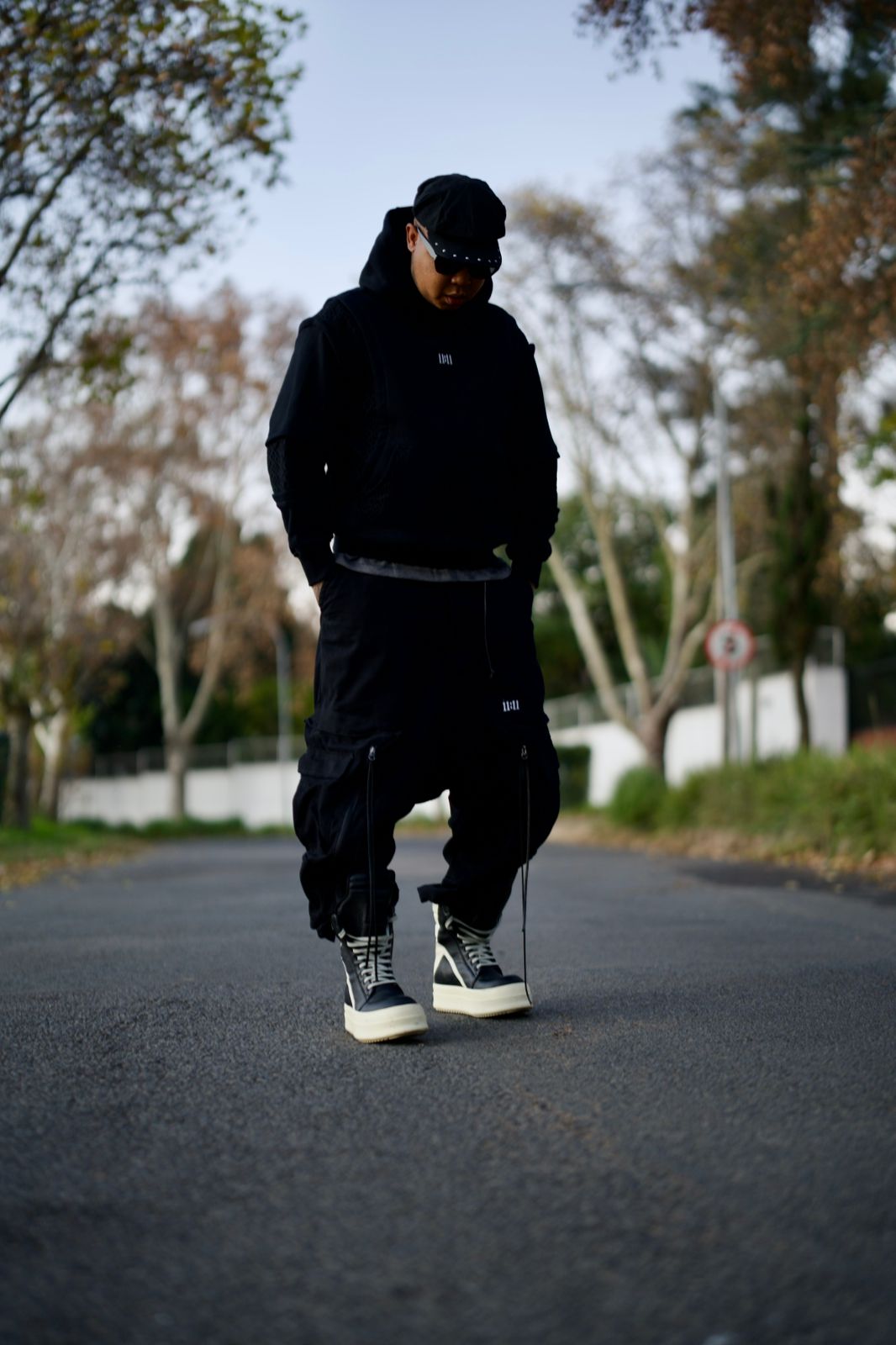Drop crotch cargo pants