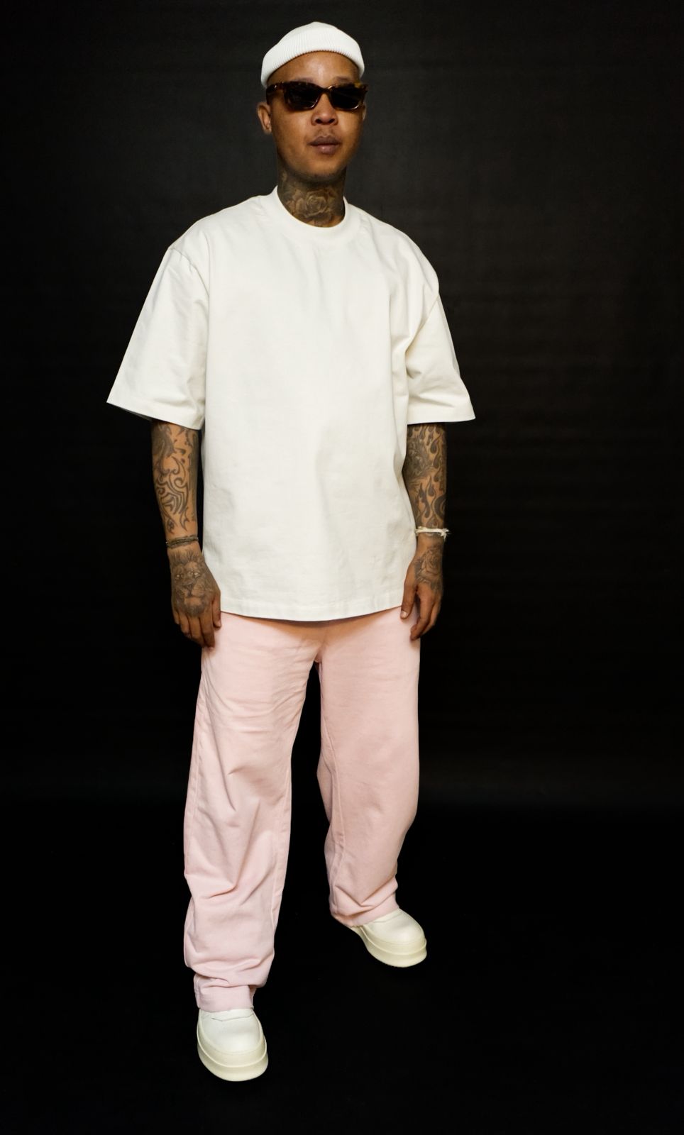 Milky pink track pants