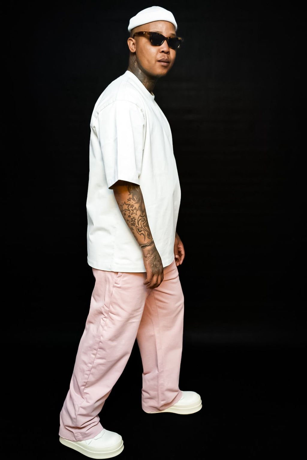 Milky pink track pants