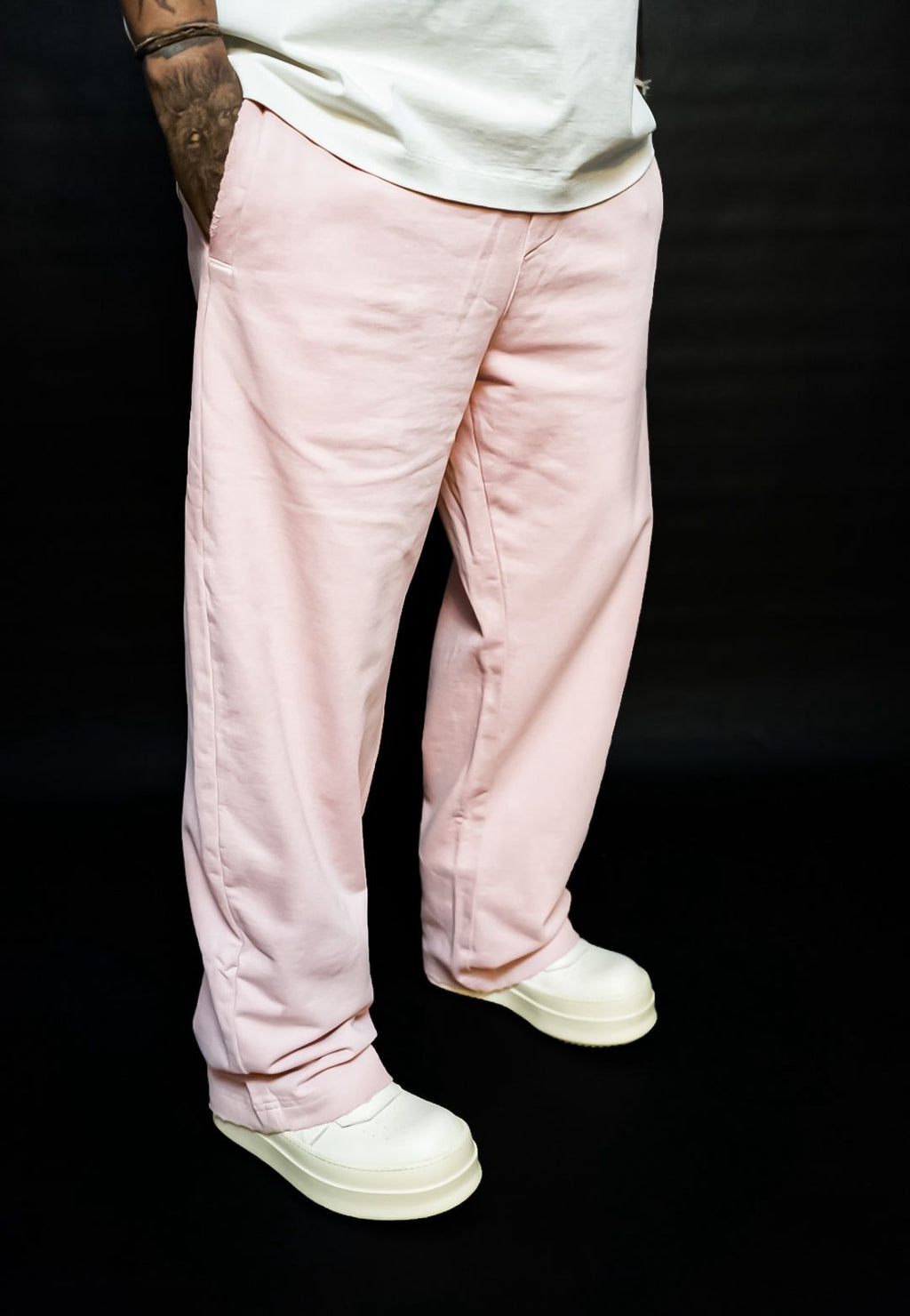 Milky pink track pants